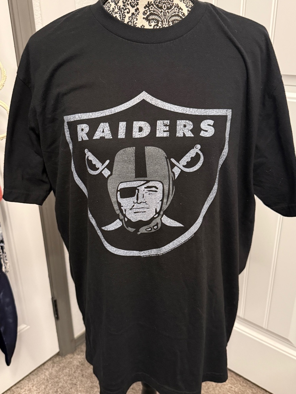 Old Navy Black Graphic Raiders Shield Tee